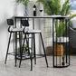 Glam Iron Bistro Table White Faux Marble Top Indoor Bar Dining Table with 2-Shelf Clearhalo 'Bar Furniture' 'Bar Tables' 'bar_tables' 'furn' 'furn_bar_tables' 'Furniture' 'furniture_bar_tables' 'Kitchen & Dining Furniture' 4861454