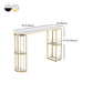 Glam Iron Bistro Table White Faux Marble Top Indoor Bar Dining Table with 2-Shelf Clearhalo 'Bar Furniture' 'Bar Tables' 'bar_tables' 'furn' 'furn_bar_tables' 'Furniture' 'furniture_bar_tables' 'Kitchen & Dining Furniture' 4861461