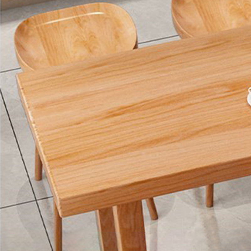 Modern Beige Rectangle Bar Dining Table Pine Wood Indoor Bistro Table with Footrest Clearhalo 'Bar Furniture' 'Bar Tables' 'bar_tables' 'furn' 'furn_bar_tables' 'Furniture' 'furniture_bar_tables' 'Kitchen & Dining Furniture' 4861469