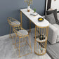 Glam Iron Bar Dining Table Stone Top Indoor Bistro Table with Shelf Clearhalo 'Bar Furniture' 'Bar Tables' 'bar_tables' 'furn' 'furn_bar_tables' 'Furniture' 'furniture_bar_tables' 'Kitchen & Dining Furniture' 4861491