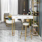 2-Drawer Modern Steel Bistro Table White Stone Top Indoor Bar Dining Table with Wine Rack Clearhalo 'Bar Furniture' 'Bar Tables' 'bar_tables' 'furn' 'furn_bar_tables' 'Furniture' 'furniture_bar_tables' 'Kitchen & Dining Furniture' 4861508