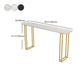 Glam Gold Iron Bar Dining Table Stone Top Indoor Bistro Table with Sled Pedestal Clearhalo 'Bar Furniture' 'Bar Tables' 'bar_tables' 'furn' 'furn_bar_tables' 'Furniture' 'furniture_bar_tables' 'Kitchen & Dining Furniture' 4861524