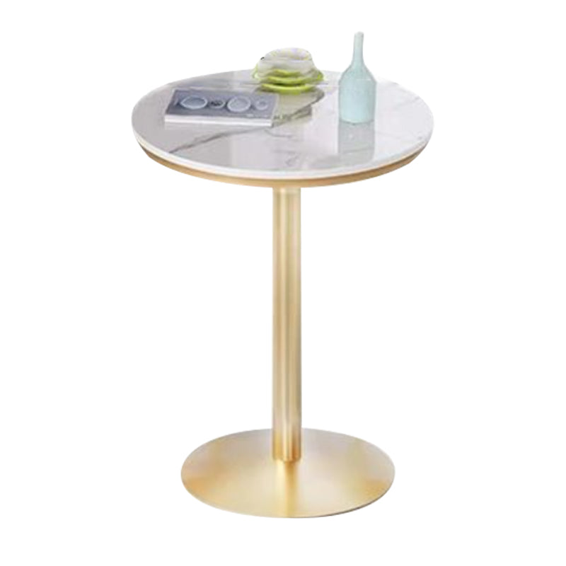 Stone Bar Dining Table Glam Bar Table with Pedestal for Dining Room 21.7"L x 21.7"W x 37.4"H Round Without Chairs Clearhalo 'Bar Furniture' 'Bar Tables' 'bar_tables' 'furn' 'furn_bar_tables' 'Furniture' 'furniture_bar_tables' 'Kitchen & Dining Furniture' 4861531