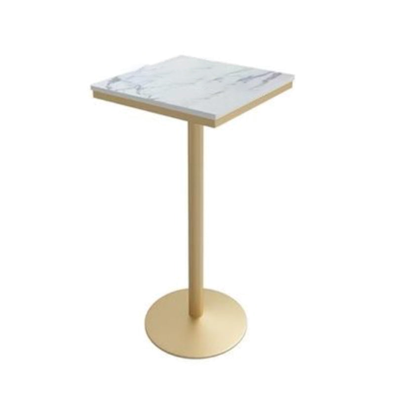 Stone Bar Dining Table Glam Bar Table with Pedestal for Dining Room Square Without Chairs Clearhalo 'Bar Furniture' 'Bar Tables' 'bar_tables' 'furn' 'furn_bar_tables' 'Furniture' 'furniture_bar_tables' 'Kitchen & Dining Furniture' 4861533