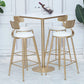 Stone Bar Dining Table Glam Bar Table with Pedestal for Dining Room 23.6"L x 23.6"W x 41.3"H Square Without Chairs Clearhalo 'Bar Furniture' 'Bar Tables' 'bar_tables' 'furn' 'furn_bar_tables' 'Furniture' 'furniture_bar_tables' 'Kitchen & Dining Furniture' 4861534