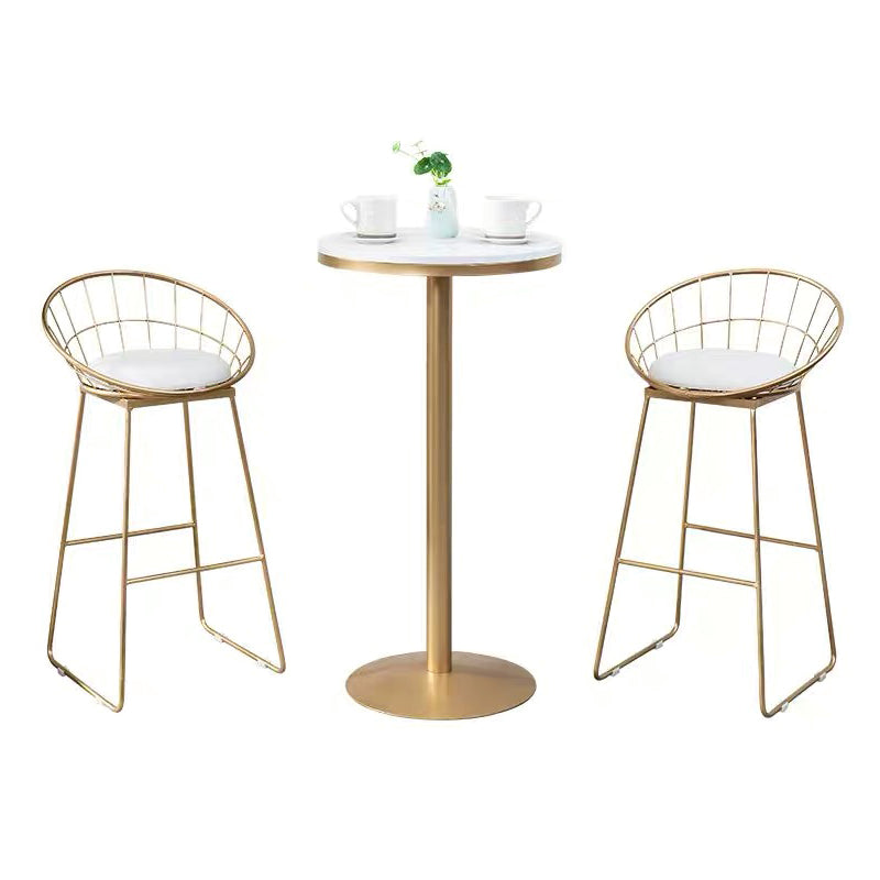 Stone Bar Dining Table Glam Bar Table with Pedestal for Dining Room Clearhalo 'Bar Furniture' 'Bar Tables' 'bar_tables' 'furn' 'furn_bar_tables' 'Furniture' 'furniture_bar_tables' 'Kitchen & Dining Furniture' 4861536