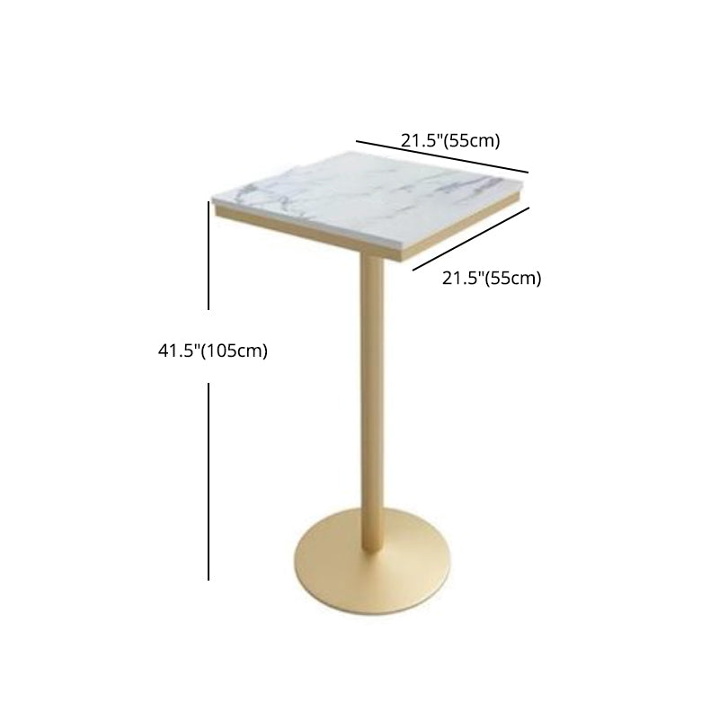 Stone Bar Dining Table Glam Bar Table with Pedestal for Dining Room Clearhalo 'Bar Furniture' 'Bar Tables' 'bar_tables' 'furn' 'furn_bar_tables' 'Furniture' 'furniture_bar_tables' 'Kitchen & Dining Furniture' 4861547