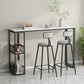 White Top Bar Table Traditional Luxury Rectangle Bar Table with Trestle Base 63"L x 15.7"W x 41.3"H Black Without Chairs Clearhalo 'Bar Furniture' 'Bar Tables' 'bar_tables' 'furn' 'furn_bar_tables' 'Furniture' 'furniture_bar_tables' 'Kitchen & Dining Furniture' 4861555