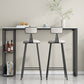 White Top Bar Table Traditional Luxury Rectangle Bar Table with Trestle Base 55.1"L x 15.7"W x 41.3"H Black Without Chairs Clearhalo 'Bar Furniture' 'Bar Tables' 'bar_tables' 'furn' 'furn_bar_tables' 'Furniture' 'furniture_bar_tables' 'Kitchen & Dining Furniture' 4861557
