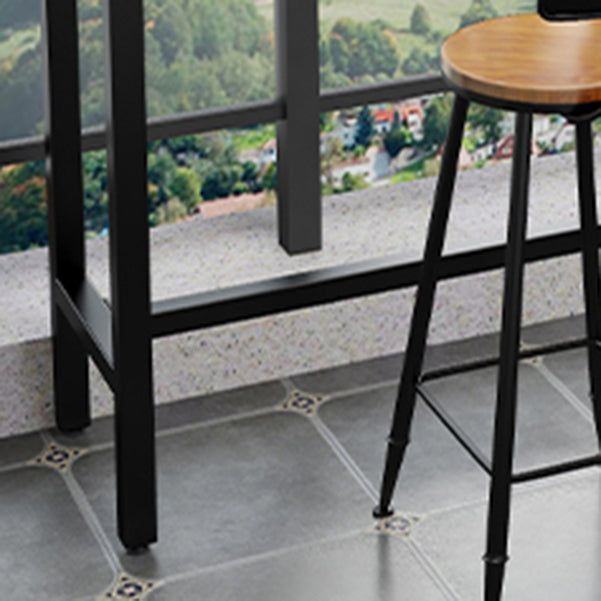 Industrial Bar Dining Table Solid Wood Bar Dining Table with Trestle Base Clearhalo 'Bar Furniture' 'Bar Tables' 'bar_tables' 'furn' 'furn_bar_tables' 'Furniture' 'furniture_bar_tables' 'Kitchen & Dining Furniture' 4861578