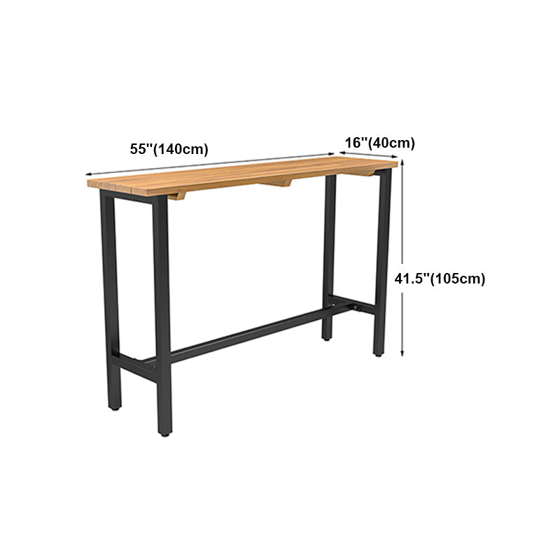 Industrial Bar Dining Table Solid Wood Bar Dining Table with Trestle Base Clearhalo 'Bar Furniture' 'Bar Tables' 'bar_tables' 'furn' 'furn_bar_tables' 'Furniture' 'furniture_bar_tables' 'Kitchen & Dining Furniture' 4861582
