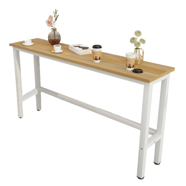 Modern Bar Dining Table Rectangle Bar Dining Table with Trestle Base Natural Without Chairs Clearhalo 'Bar Furniture' 'Bar Tables' 'bar_tables' 'furn' 'furn_bar_tables' 'Furniture' 'furniture_bar_tables' 'Kitchen & Dining Furniture' 4861592