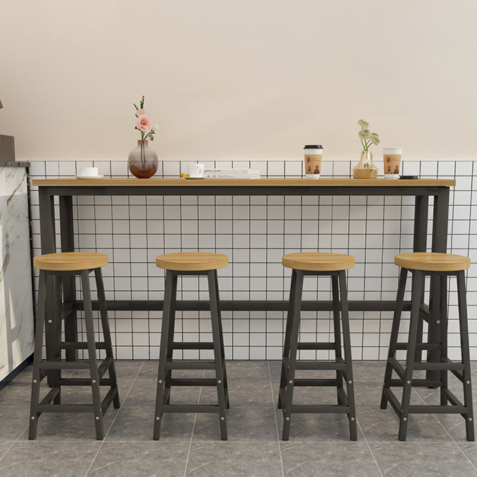 Modern Bar Dining Table Rectangle Bar Dining Table with Trestle Base Clearhalo 'Bar Furniture' 'Bar Tables' 'bar_tables' 'furn' 'furn_bar_tables' 'Furniture' 'furniture_bar_tables' 'Kitchen & Dining Furniture' 4861597