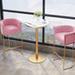 White Stone Bar Table Traditional Luxury Bar Table with Gold Base 23.6"L x 23.6"W x 41.3"H Without Chairs Clearhalo 'Bar Furniture' 'Bar Tables' 'bar_tables' 'furn' 'furn_bar_tables' 'Furniture' 'furniture_bar_tables' 'Kitchen & Dining Furniture' 4861616