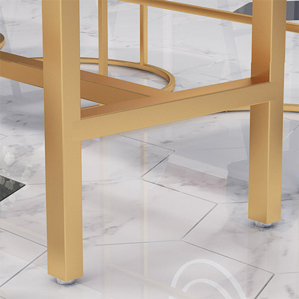 White Stone Bar Table Traditional Luxury Bar Table with Gold Base Clearhalo 'Bar Furniture' 'Bar Tables' 'bar_tables' 'furn' 'furn_bar_tables' 'Furniture' 'furniture_bar_tables' 'Kitchen & Dining Furniture' 4861619