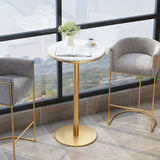 White Stone Bar Table Traditional Luxury Bar Table with Gold Base Clearhalo 'Bar Furniture' 'Bar Tables' 'bar_tables' 'furn' 'furn_bar_tables' 'Furniture' 'furniture_bar_tables' 'Kitchen & Dining Furniture' 4861622