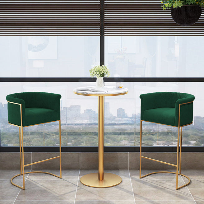 White Stone Bar Table Traditional Luxury Bar Table with Gold Base Clearhalo 'Bar Furniture' 'Bar Tables' 'bar_tables' 'furn' 'furn_bar_tables' 'Furniture' 'furniture_bar_tables' 'Kitchen & Dining Furniture' 4861624