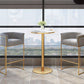 White Stone Bar Table Traditional Luxury Bar Table with Gold Base Clearhalo 'Bar Furniture' 'Bar Tables' 'bar_tables' 'furn' 'furn_bar_tables' 'Furniture' 'furniture_bar_tables' 'Kitchen & Dining Furniture' 4861625