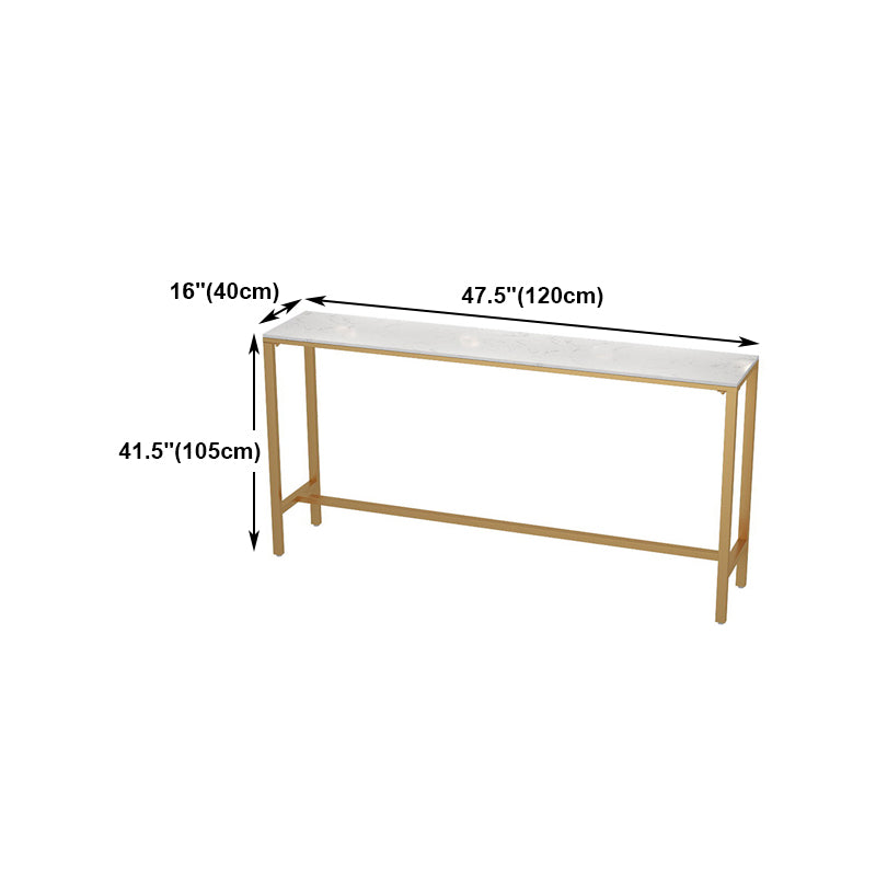 White Stone Bar Table Traditional Luxury Bar Table with Gold Base Clearhalo 'Bar Furniture' 'Bar Tables' 'bar_tables' 'furn' 'furn_bar_tables' 'Furniture' 'furniture_bar_tables' 'Kitchen & Dining Furniture' 4861629