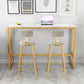 Traditional Luxury Bar Table Rectangle Stone Bar Table with Trestle Base 70.9"L x 15.7"W x 41.3"H Storage Not Included Without Chairs Clearhalo 'Bar Furniture' 'Bar Tables' 'bar_tables' 'furn' 'furn_bar_tables' 'Furniture' 'furniture_bar_tables' 'Kitchen & Dining Furniture' 4861635