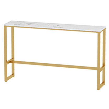 Traditional Luxury Bar Table Rectangle Stone Bar Table with Trestle Base Storage Not Included Without Chairs Clearhalo 'Bar Furniture' 'Bar Tables' 'bar_tables' 'furn' 'furn_bar_tables' 'Furniture' 'furniture_bar_tables' 'Kitchen & Dining Furniture' 4861636
