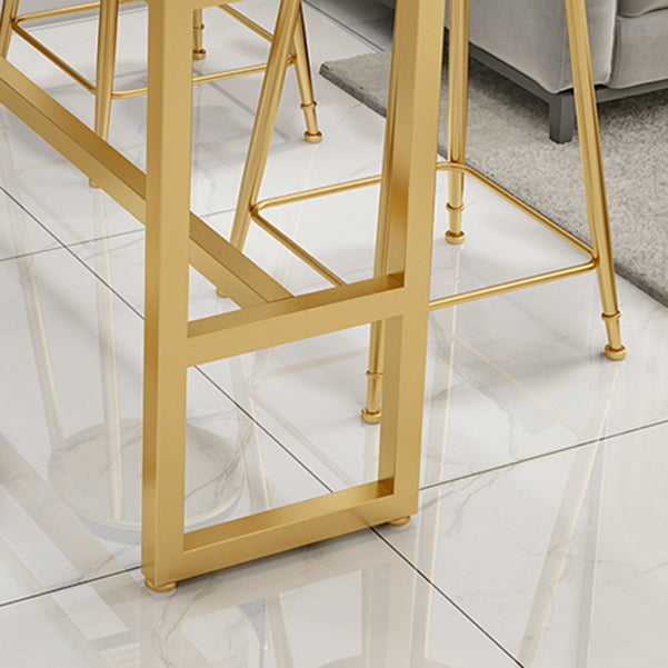 Traditional Luxury Bar Table Rectangle Stone Bar Table with Trestle Base Clearhalo 'Bar Furniture' 'Bar Tables' 'bar_tables' 'furn' 'furn_bar_tables' 'Furniture' 'furniture_bar_tables' 'Kitchen & Dining Furniture' 4861637
