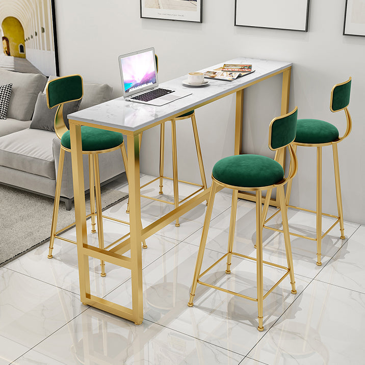 Traditional Luxury Bar Table Rectangle Stone Bar Table with Trestle Base Clearhalo 'Bar Furniture' 'Bar Tables' 'bar_tables' 'furn' 'furn_bar_tables' 'Furniture' 'furniture_bar_tables' 'Kitchen & Dining Furniture' 4861643