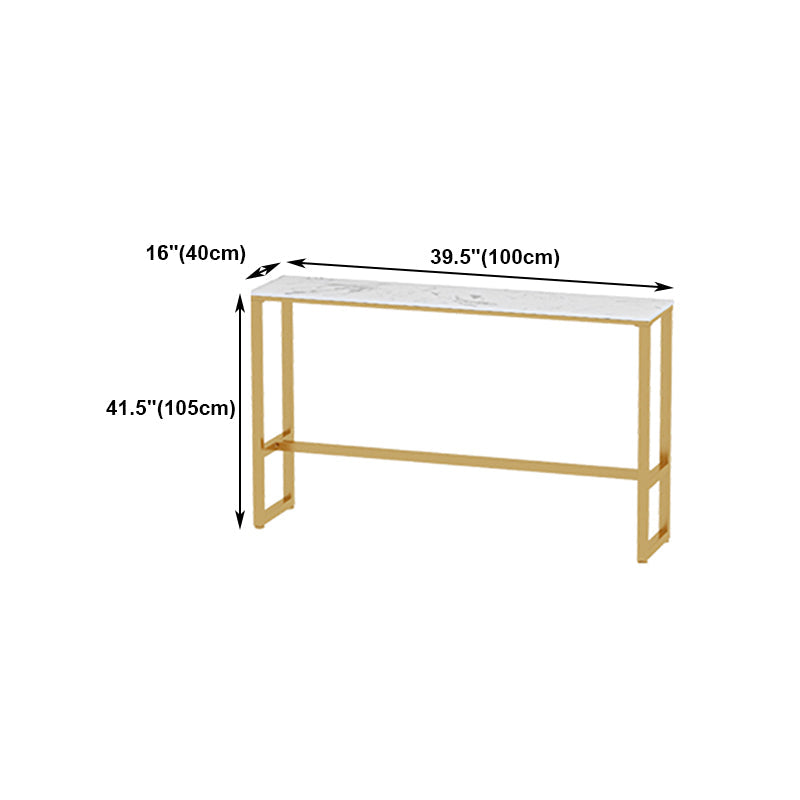 Traditional Luxury Bar Table Rectangle Stone Bar Table with Trestle Base Clearhalo 'Bar Furniture' 'Bar Tables' 'bar_tables' 'furn' 'furn_bar_tables' 'Furniture' 'furniture_bar_tables' 'Kitchen & Dining Furniture' 4861646