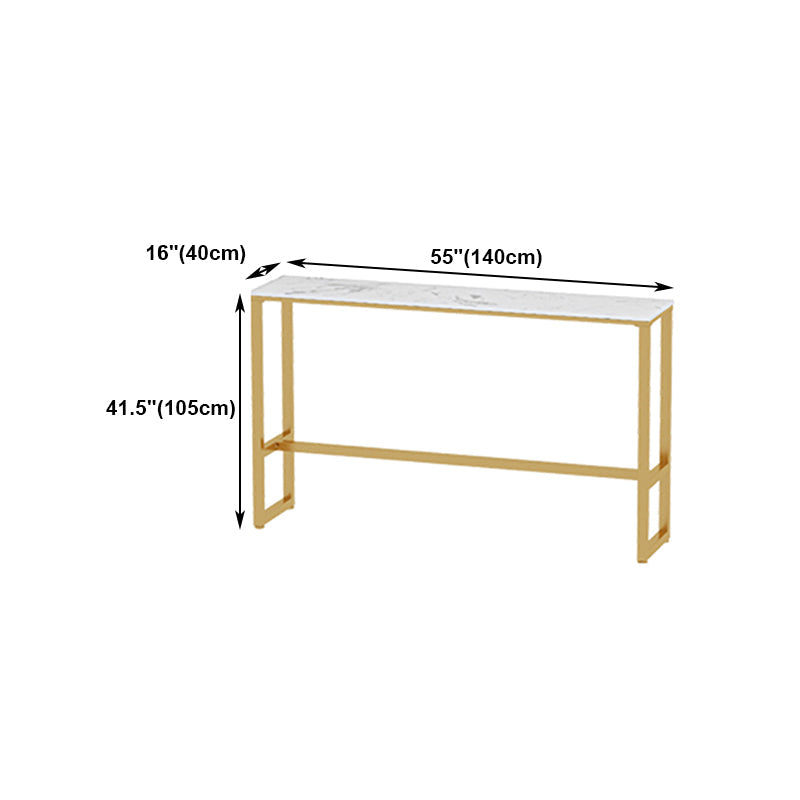 Traditional Luxury Bar Table Rectangle Stone Bar Table with Trestle Base Clearhalo 'Bar Furniture' 'Bar Tables' 'bar_tables' 'furn' 'furn_bar_tables' 'Furniture' 'furniture_bar_tables' 'Kitchen & Dining Furniture' 4861650