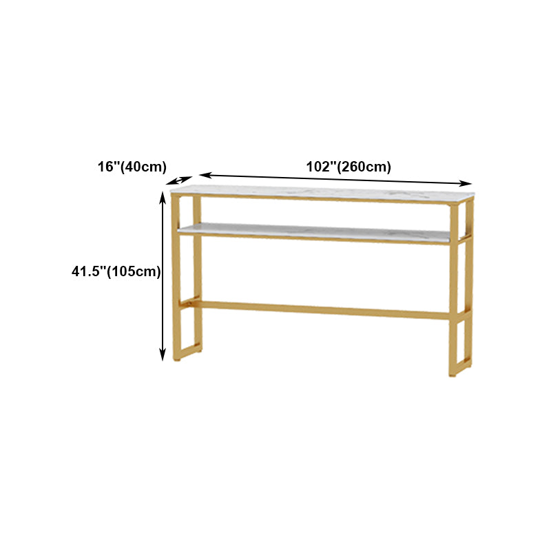 Traditional Luxury Bar Table Rectangle Stone Bar Table with Trestle Base Clearhalo 'Bar Furniture' 'Bar Tables' 'bar_tables' 'furn' 'furn_bar_tables' 'Furniture' 'furniture_bar_tables' 'Kitchen & Dining Furniture' 4861659