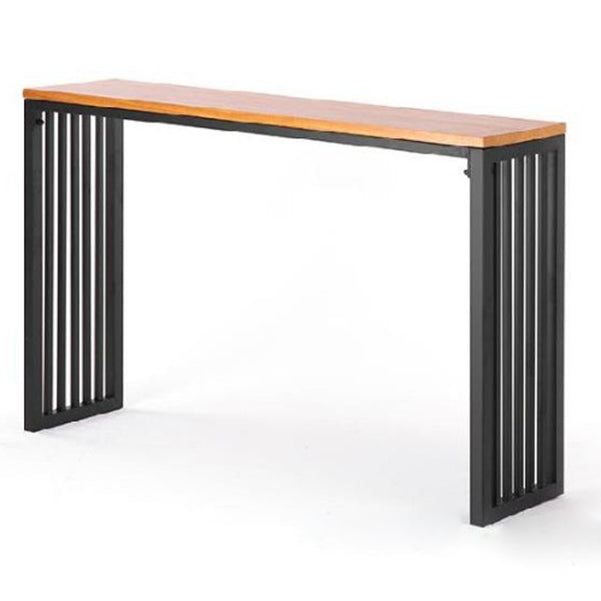 Pine Wood Bar Table Rectangle Industrial Bar Table with Sled Base Without Chairs Clearhalo 'Bar Furniture' 'Bar Tables' 'bar_tables' 'furn' 'furn_bar_tables' 'Furniture' 'furniture_bar_tables' 'Kitchen & Dining Furniture' 4861711