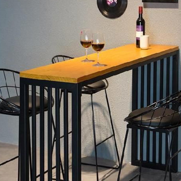 Pine Wood Bar Table Rectangle Industrial Bar Table with Sled Base Clearhalo 'Bar Furniture' 'Bar Tables' 'bar_tables' 'furn' 'furn_bar_tables' 'Furniture' 'furniture_bar_tables' 'Kitchen & Dining Furniture' 4861712