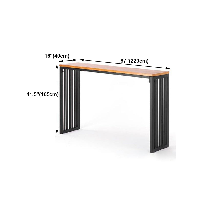 Pine Wood Bar Table Rectangle Industrial Bar Table with Sled Base Clearhalo 'Bar Furniture' 'Bar Tables' 'bar_tables' 'furn' 'furn_bar_tables' 'Furniture' 'furniture_bar_tables' 'Kitchen & Dining Furniture' 4861721