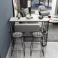 Traditional Luxury Bar Table Stone Top Bar Table with Sled Base Black-White Without Chairs Clearhalo 'Bar Furniture' 'Bar Tables' 'bar_tables' 'furn' 'furn_bar_tables' 'Furniture' 'furniture_bar_tables' 'Kitchen & Dining Furniture' 4861724