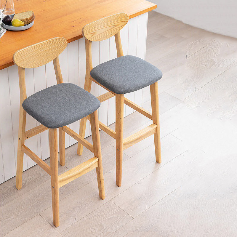 Scandinavian Matte Finish Upholstered Counter Height Stool Home Solid Wood Bar Stool Clearhalo 'Bar Furniture' 'Bar Stools' 'bar_stools' 'furn' 'furn_bar_stools' 'Furniture' 'furniture_bar_stools' 'Kitchen & Dining Furniture' 4861741