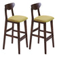 Scandinavian Matte Finish Upholstered Counter Height Stool Home Solid Wood Bar Stool Green Brown 2 Piece Set Clearhalo 'Bar Furniture' 'Bar Stools' 'bar_stools' 'furn' 'furn_bar_stools' 'Furniture' 'furniture_bar_stools' 'Kitchen & Dining Furniture' 4861742