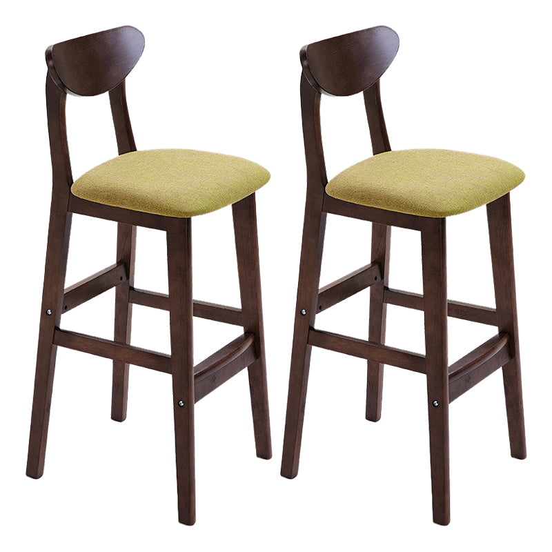 Scandinavian Matte Finish Upholstered Counter Height Stool Home Solid Wood Bar Stool Green Brown 2 Piece Set Clearhalo 'Bar Furniture' 'Bar Stools' 'bar_stools' 'furn' 'furn_bar_stools' 'Furniture' 'furniture_bar_stools' 'Kitchen & Dining Furniture' 4861742