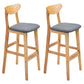 Scandinavian Matte Finish Upholstered Counter Height Stool Home Solid Wood Bar Stool Grey Natural 2 Piece Set Clearhalo 'Bar Furniture' 'Bar Stools' 'bar_stools' 'furn' 'furn_bar_stools' 'Furniture' 'furniture_bar_stools' 'Kitchen & Dining Furniture' 4861744