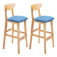 Scandinavian Matte Finish Upholstered Counter Height Stool Home Solid Wood Bar Stool Blue Natural 2 Piece Set Clearhalo 'Bar Furniture' 'Bar Stools' 'bar_stools' 'furn' 'furn_bar_stools' 'Furniture' 'furniture_bar_stools' 'Kitchen & Dining Furniture' 4861746