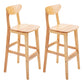 Scandinavian Matte Finish Upholstered Counter Height Stool Home Solid Wood Bar Stool Wood Natural 2 Piece Set Clearhalo 'Bar Furniture' 'Bar Stools' 'bar_stools' 'furn' 'furn_bar_stools' 'Furniture' 'furniture_bar_stools' 'Kitchen & Dining Furniture' 4861753