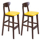 Scandinavian Matte Finish Upholstered Counter Height Stool Home Solid Wood Bar Stool Yellow Brown 2 Piece Set Clearhalo 'Bar Furniture' 'Bar Stools' 'bar_stools' 'furn' 'furn_bar_stools' 'Furniture' 'furniture_bar_stools' 'Kitchen & Dining Furniture' 4861759