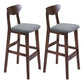Scandinavian Matte Finish Upholstered Counter Height Stool Home Solid Wood Bar Stool Grey Brown 2 Piece Set Clearhalo 'Bar Furniture' 'Bar Stools' 'bar_stools' 'furn' 'furn_bar_stools' 'Furniture' 'furniture_bar_stools' 'Kitchen & Dining Furniture' 4861761