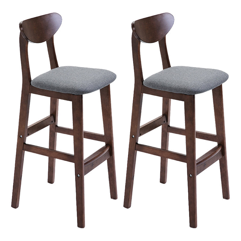 Scandinavian Matte Finish Upholstered Counter Height Stool Home Solid Wood Bar Stool Grey Brown 2 Piece Set Clearhalo 'Bar Furniture' 'Bar Stools' 'bar_stools' 'furn' 'furn_bar_stools' 'Furniture' 'furniture_bar_stools' 'Kitchen & Dining Furniture' 4861761