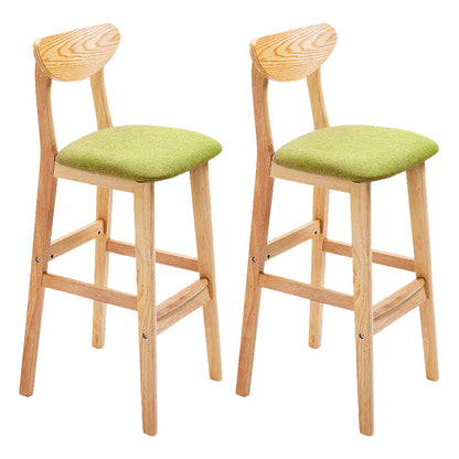 Scandinavian Matte Finish Upholstered Counter Height Stool Home Solid Wood Bar Stool Green Natural 2 Piece Set Clearhalo 'Bar Furniture' 'Bar Stools' 'bar_stools' 'furn' 'furn_bar_stools' 'Furniture' 'furniture_bar_stools' 'Kitchen & Dining Furniture' 4861767