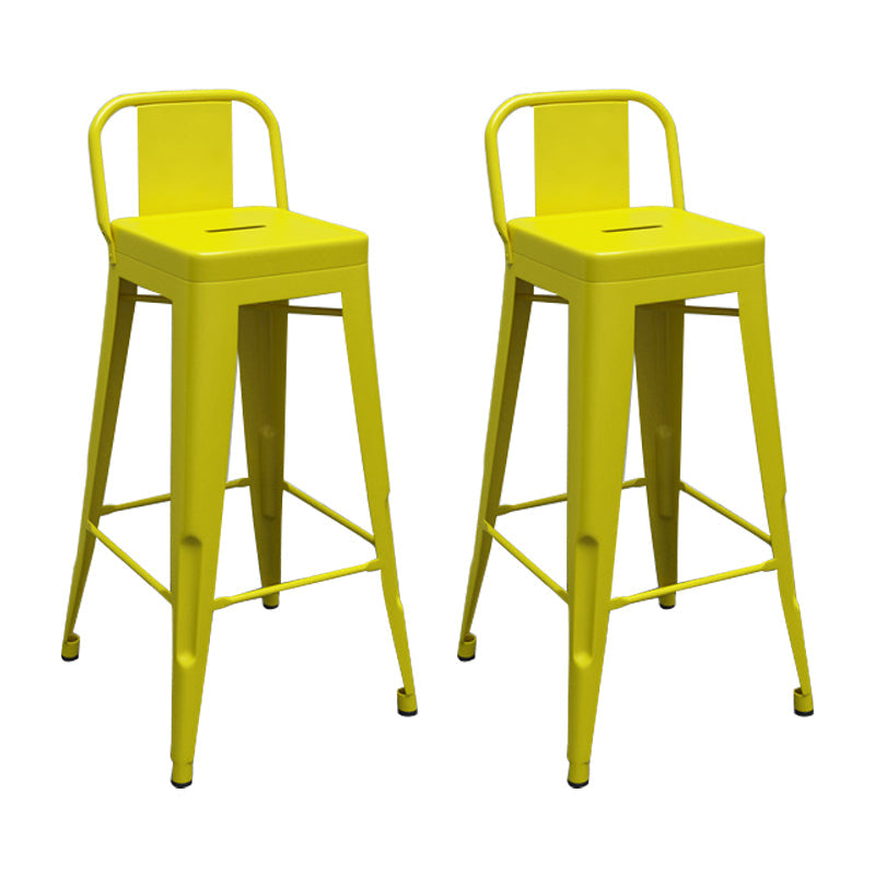 Industrial Footrest Iron Bar Stool Matte Finish Restaurant Stool Yellow 2 Piece Set Clearhalo 'Bar Furniture' 'Bar Stools' 'bar_stools' 'furn' 'furn_bar_stools' 'Furniture' 'furniture_bar_stools' 'Kitchen & Dining Furniture' 4861812