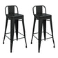 Industrial Footrest Iron Bar Stool Matte Finish Restaurant Stool Black 2 Piece Set Clearhalo 'Bar Furniture' 'Bar Stools' 'bar_stools' 'furn' 'furn_bar_stools' 'Furniture' 'furniture_bar_stools' 'Kitchen & Dining Furniture' 4861814