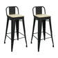 Industrial Footrest Iron Bar Stool Matte Finish Restaurant Stool Black White 2 Piece Set Bar Stool(30"H) Clearhalo 'Bar Furniture' 'Bar Stools' 'bar_stools' 'furn' 'furn_bar_stools' 'Furniture' 'furniture_bar_stools' 'Kitchen & Dining Furniture' 4861816