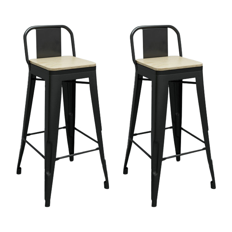 Industrial Footrest Iron Bar Stool Matte Finish Restaurant Stool Black White 2 Piece Set Bar Stool(30"H) Clearhalo 'Bar Furniture' 'Bar Stools' 'bar_stools' 'furn' 'furn_bar_stools' 'Furniture' 'furniture_bar_stools' 'Kitchen & Dining Furniture' 4861816