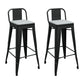 Industrial Footrest Iron Bar Stool Matte Finish Restaurant Stool Black-Gray 2 Piece Set Bar Stool(30"H) Clearhalo 'Bar Furniture' 'Bar Stools' 'bar_stools' 'furn' 'furn_bar_stools' 'Furniture' 'furniture_bar_stools' 'Kitchen & Dining Furniture' 4861819