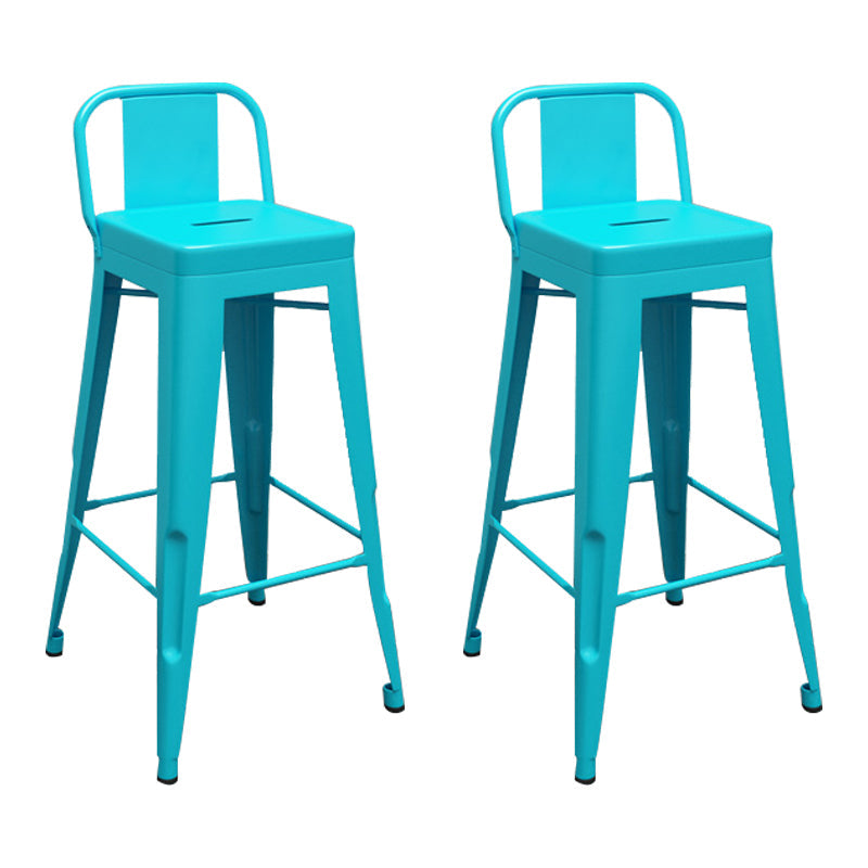 Industrial Footrest Iron Bar Stool Matte Finish Restaurant Stool Sky Blue 2 Piece Set Clearhalo 'Bar Furniture' 'Bar Stools' 'bar_stools' 'furn' 'furn_bar_stools' 'Furniture' 'furniture_bar_stools' 'Kitchen & Dining Furniture' 4861820